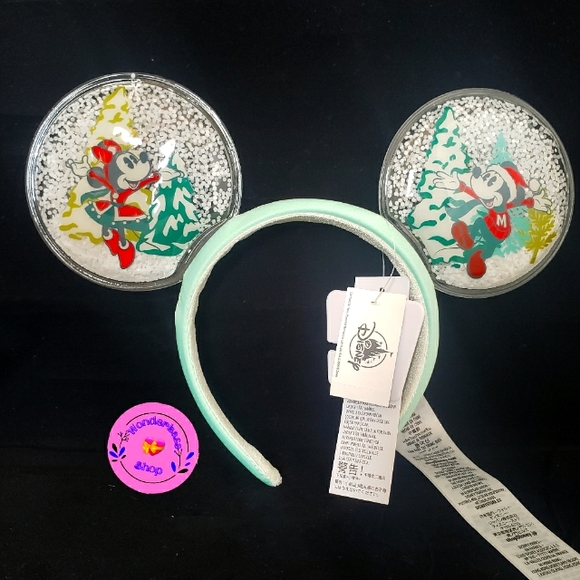 Disney Mickey and Minnie Mouse Snow Globe Christmas Ears Headband - Picture 5 of 5